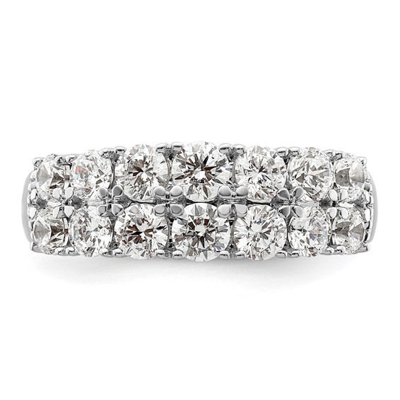14k White Gold 1 5/8 carat Lab Grown Diamond VS/SI+ G+ Complete Double Row Fashion Band
