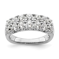 14K White Gold 1.62 Carat Lab Grown Diamond VS SI+ G+ Complete Double Row Fashion Band view 1