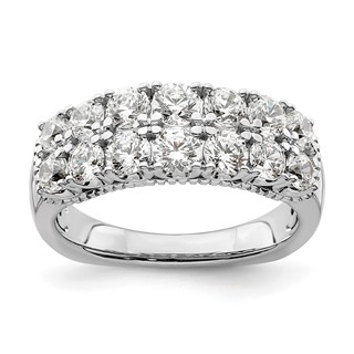 14k White Gold 1 5/8 carat Lab Grown Diamond VS/SI+ G+ Complete Double Row Fashion Band