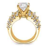 14K Yellow Gold 6.38 Carat Certified Lab Grown Diamond VS SI+ G+ Round Complete Engagement Ring view 2