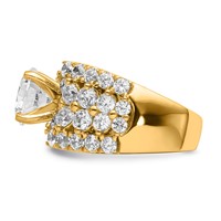 14K Yellow Gold 6.38 Carat Certified Lab Grown Diamond VS SI+ G+ Round Complete Engagement Ring view 3