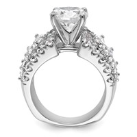 14K White Gold 6.38 Carat Certified Lab Grown Diamond VS SI+ G+ Round Complete Engagement Ring view 2