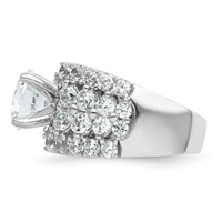 14K White Gold 6.38 Carat Certified Lab Grown Diamond VS SI+ G+ Round Complete Engagement Ring view 3
