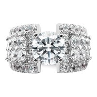 14K White Gold 6.38 Carat Certified Lab Grown Diamond VS SI+ G+ Round Complete Engagement Ring view 4