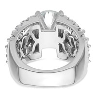 14K White Gold 6.38 Carat Certified Lab Grown Diamond VS SI+ G+ Round Complete Engagement Ring view 5