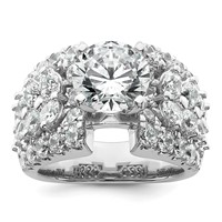 14K White Gold 6.38 Carat Certified Lab Grown Diamond VS SI+ G+ Round Complete Engagement Ring view 1
