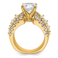 14K Yellow Gold 3.38 Carat Lab Grown Diamond VS SI+ G+ 3 Carat Round Center Semi Mount Engagement Ring view 2
