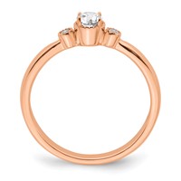 First Promise 14K Rose Gold 0.25 Carat Lab Grown Diamond VS SI+ G+ Complete Petite Engagement Ring view 3