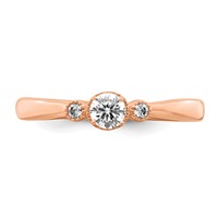 First Promise 14K Rose Gold 0.25 Carat Lab Grown Diamond VS SI+ G+ Complete Petite Engagement Ring view 5