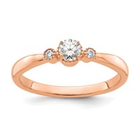 First Promise 14K Rose Gold 0.25 Carat Lab Grown Diamond VS SI+ G+ Complete Petite Engagement Ring view 1