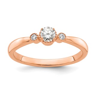 First Promise 14k Rose Gold 1/4 carat Lab Grown Diamond VS/SI+ G+ Complete Petite Engagement Ring