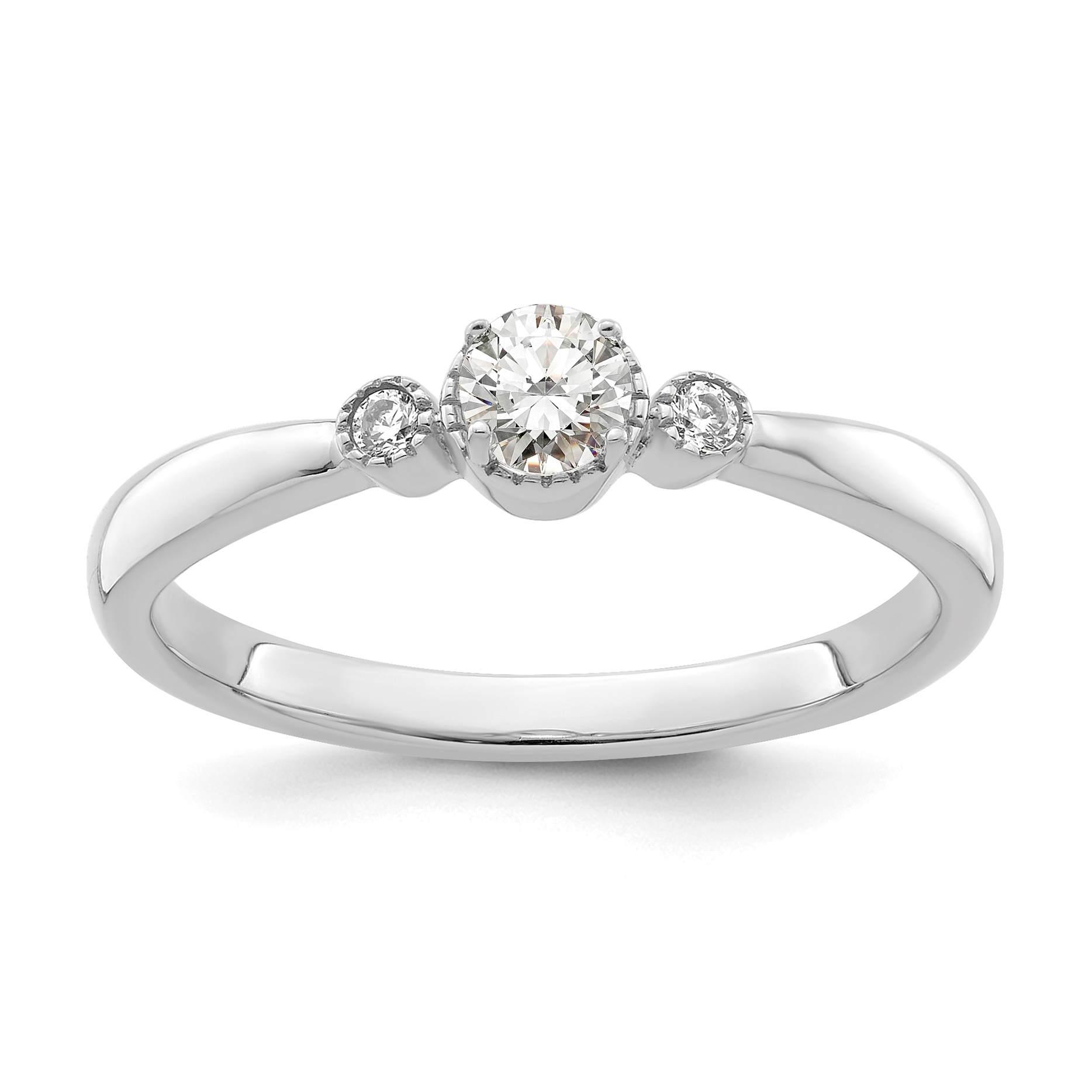 First Promise 14k White Gold 1/4 carat Lab Grown Diamond VS/SI+ G+ Complete Petite Engagement Ring (RM7784E-025-WLG)