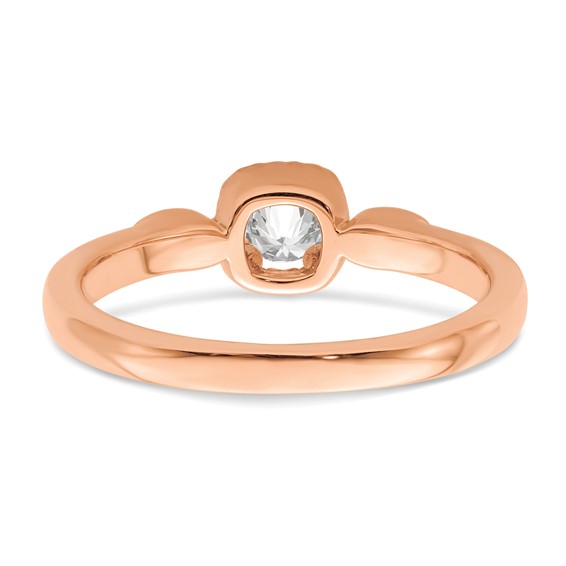 14k Rose Gold Rope Edge Petite 1/4 carat Round Diamond Complete Promise/Engagement Ring