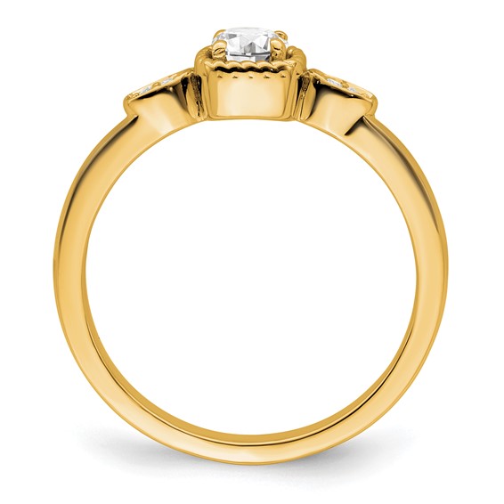 14k Rope Edge Petite 1/4 carat Round Diamond Complete Promise/Engagement Ring