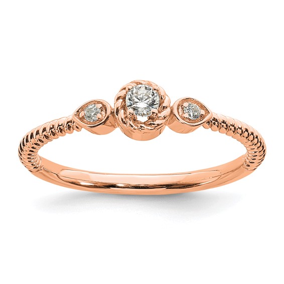 Petite Round Diamond Promise Rings