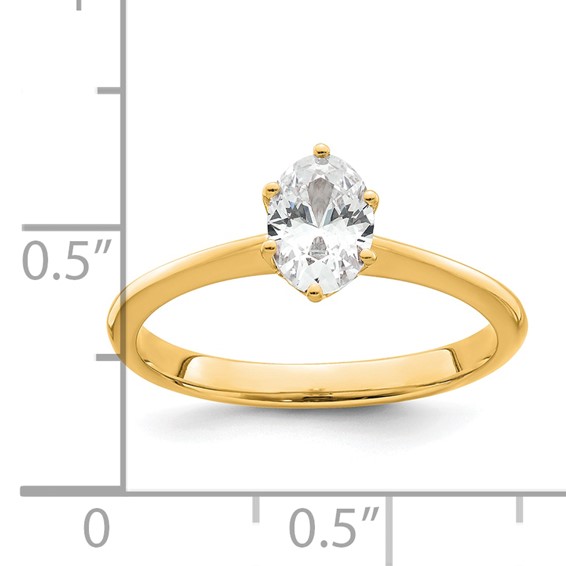 14k Yellow Polish 3/4ct Oval Leaf Design Semi-Mount Dia Ring