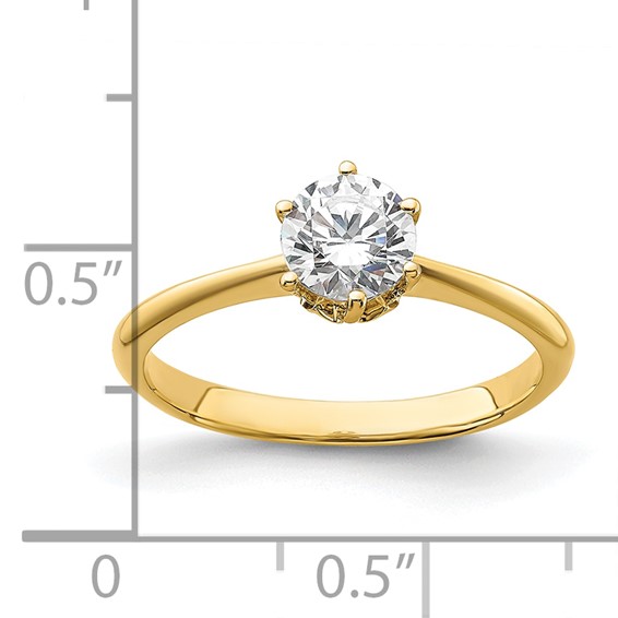 14k (Holds 3/4 carat (5.80 mm) Round) 4-Prong with .02 carat Diamond Leaf Design Semi-Mount Engagement Ring