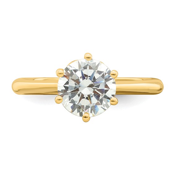 14k (Holds 1.25 carat (7.50 mm) Round) 4-Prong with .03 carat Diamond Leaf Design Semi-Mount Engagement Ring