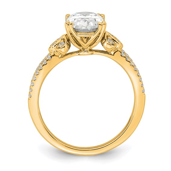 14k Split Shank (Holds 1.5 carat (9.2x6.9mm) Oval Center) 1/4 carat Diamond Semi-Mount Engagement Ring