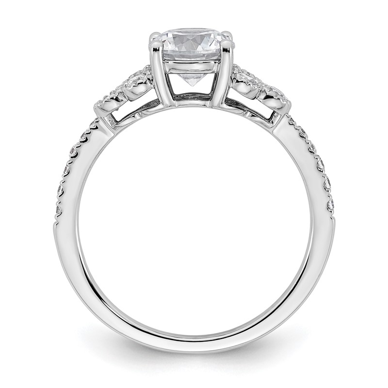 14k 1/5 carat Lab Grown Diamond VS/SI+ G+ 1 carat Center Round Semi Mount Engagement Ring