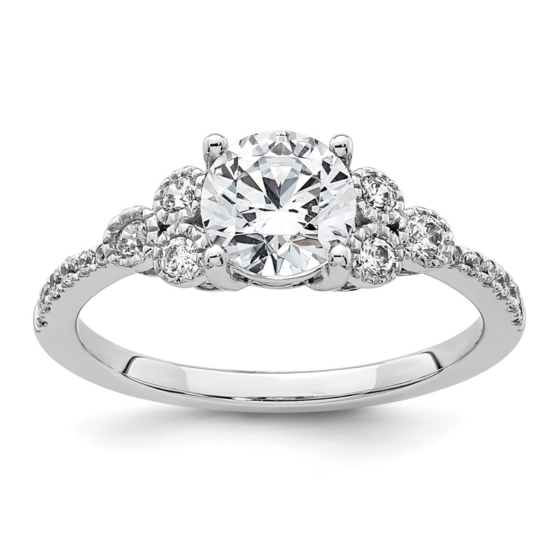 14k 1/5 carat Lab Grown Diamond VS/SI+ G+ 1 carat Center Round Semi Mount Engagement Ring