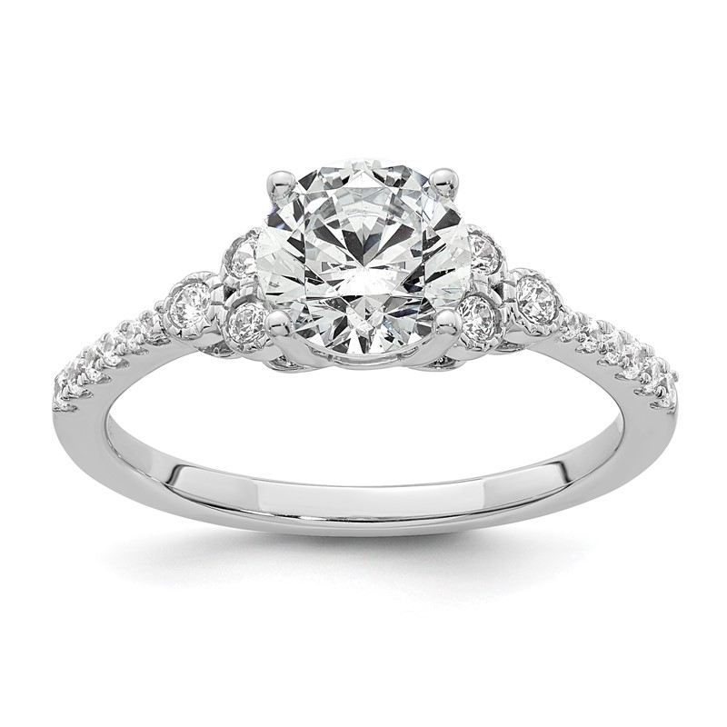 14K White Gold Lab Grown Diamond VS/SI+ G+ Semi-Mount Engagement Rin