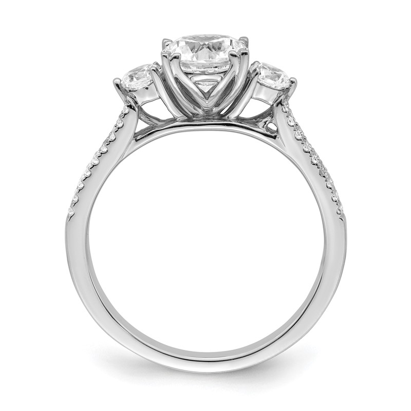 14k White Gold 3/8 carat Lab Grown Diamond VS/SI+ G+ 1 carat Center Round Semi Mount Engagement Ring