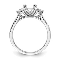 14K White Gold 0.38 Carat Lab Grown Diamond VS SI+ G+ 1 Carat Center Oval Semi Mount Engagement Ring view 2