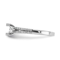 14K White Gold 0.38 Carat Lab Grown Diamond VS SI+ G+ 1 Carat Center Oval Semi Mount Engagement Ring view 3
