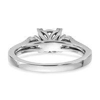 14K White Gold 0.38 Carat Lab Grown Diamond VS SI+ G+ 1 Carat Center Oval Semi Mount Engagement Ring view 5
