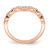 14K Rose Gold 0.20 Carat Lab Grown Diamond VS SI+ G+ Complete Wedding Band view 3