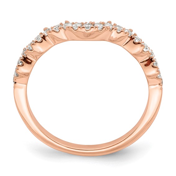 14k Rose Gold 1/5 carat Lab Grown Diamond VS/SI+ G+ Complete Wedding Band