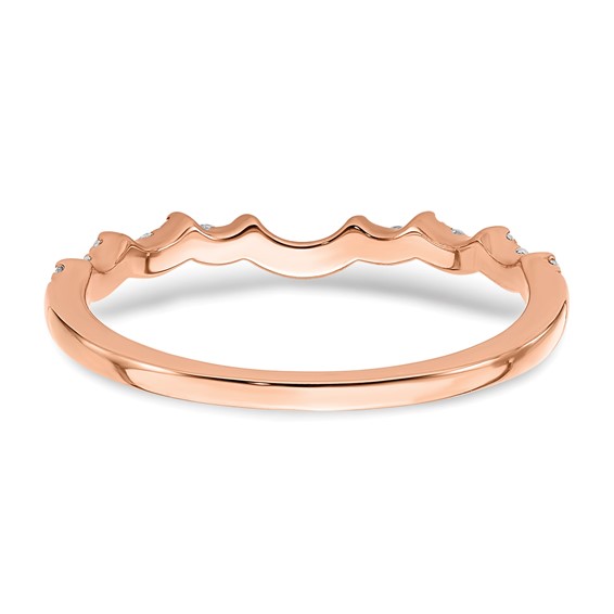 14k Rose Gold 1/5 carat Lab Grown Diamond VS/SI+ G+ Complete Wedding Band