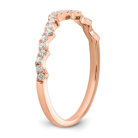 14k Rose Gold 1/5 carat Lab Grown Diamond VS/SI+ G+ Complete Wedding Band