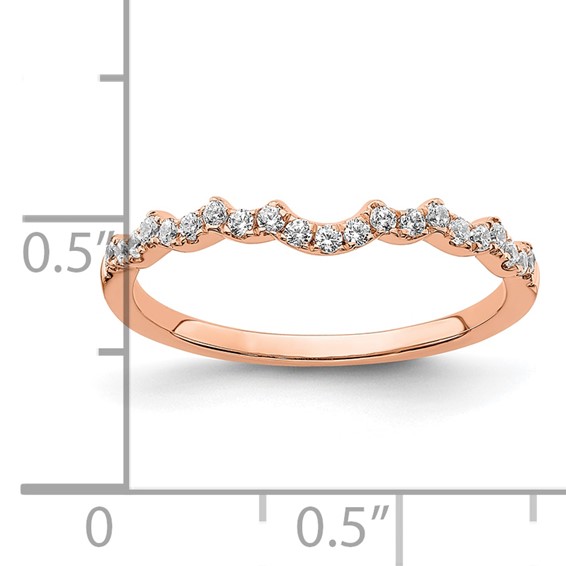 14k Rose Gold 1/5 carat Lab Grown Diamond VS/SI+ G+ Complete Wedding Band