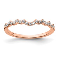 14K Rose Gold 0.20 Carat Lab Grown Diamond VS SI+ G+ Complete Wedding Band view 1