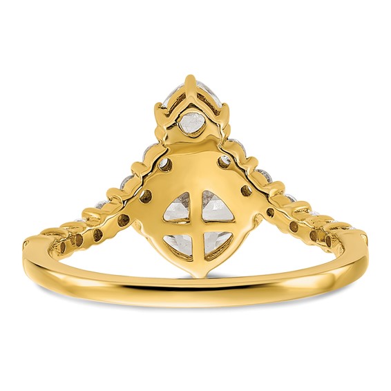 14k Asymmetric (Holds 1.5 carat (7.00x6.9mm) Cushion Center) 5/8 carat Diamond Semi-Mount Engagement Ring