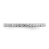 14K White Gold 0.25 Carat Lab Grown Diamond VS SI+ G+ Complete Wedding Band view 5