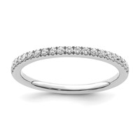 14K White Gold 0.25 Carat Lab Grown Diamond VS SI+ G+ Complete Wedding Band view 1