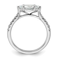 14K White Gold 0.20 Carat Lab Grown Diamond VS SI+ G+ 1 Carat Center East-West Marquise Semi Mount Engagement Ring view 2