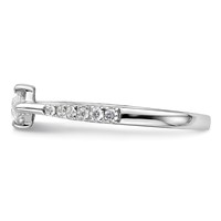 14K White Gold 0.20 Carat Lab Grown Diamond VS SI+ G+ 1 Carat Center East-West Marquise Semi Mount Engagement Ring view 3