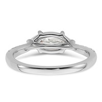 14K White Gold 0.20 Carat Lab Grown Diamond VS SI+ G+ 1 Carat Center East-West Marquise Semi Mount Engagement Ring view 5
