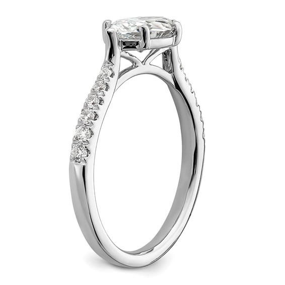 14k White Gold East West (Holds 1 carat (10.5x5.6mm) Marquise Center) 1/5 carat Diamond Semi-Mount Engagement Ring