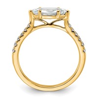 14K Yellow Gold 0.20 Ct Lab Grown Dia VS SI+ G+ 1 Ct East-West Marquise Semi Eng Ring view 2