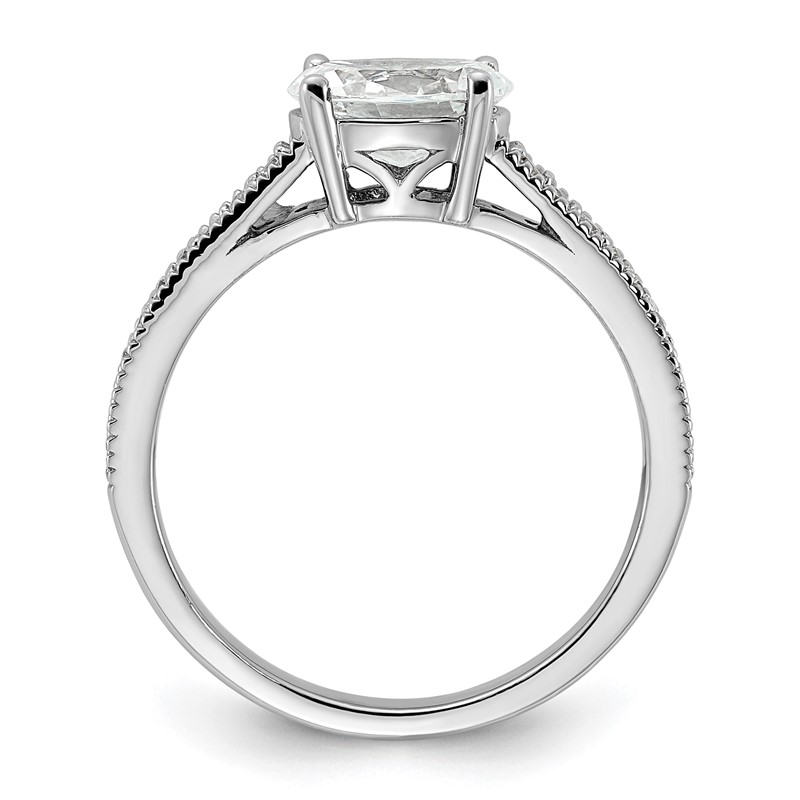 14K White Gold Lab Grown Dia. VS/SI+ G+ Semi-Mnt. Oval East/West Rin