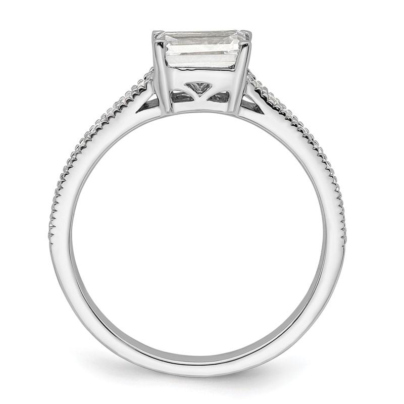 14K White Gold Lab Grown Dia. VS/SI+ G+ Emerald Semi-Mnt. East/West