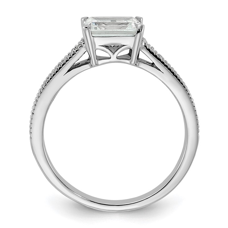 14K White Gold Lab Grown Dia. VS/SI+ G+ Emerald Semi-Mnt. East/West