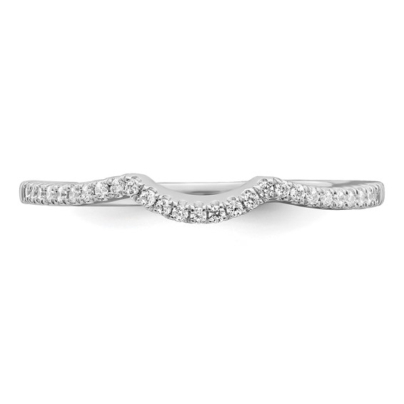 14k White Gold 1/15 carat Diamond Contoured Complete Wedding Band