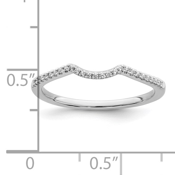 14k White Gold 1/15 carat Diamond Contoured Complete Wedding Band