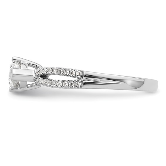 14k White Gold East West (Holds 3/4 carat (9.2x5.00mm) Marquise Center) 1/8 carat Diamond Semi-Mount Engagement Ring